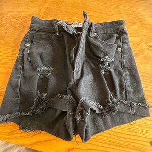 Wax Jean Women's Black Distressed Shorts
